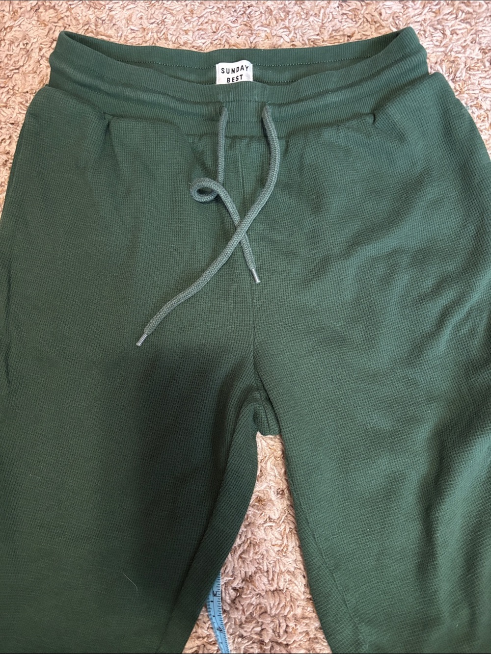 Sunday Best Dark Green Waffle Knit Joggers